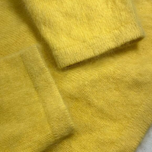 Venesha, High Quality Angora Yellow Cardigan Sweater - Picture 9 of 16